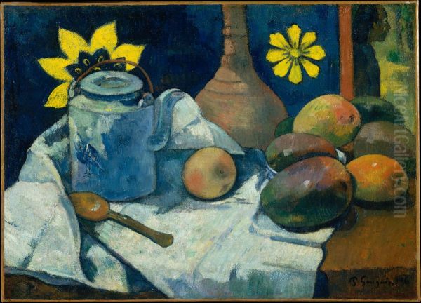 La Theiere et les fruits Oil Painting by Paul Gauguin