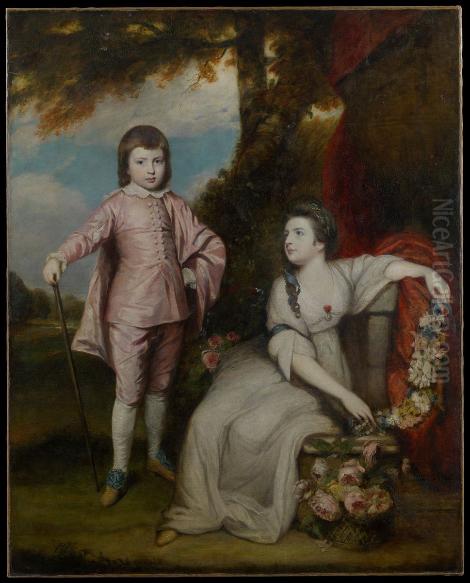 George Capel, Viscount Malden (1757-1839), and Lady Elizabeth Capel (1755-1834) Oil Painting by Of Sir Joshua Reynolds