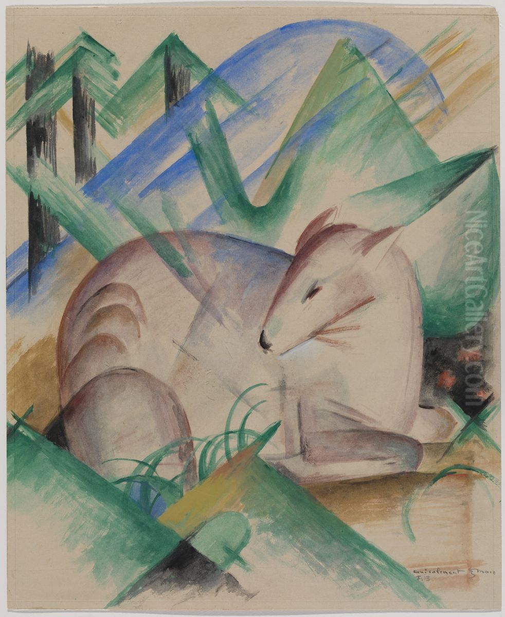 Red Deer. Oil Painting by Franz Marc