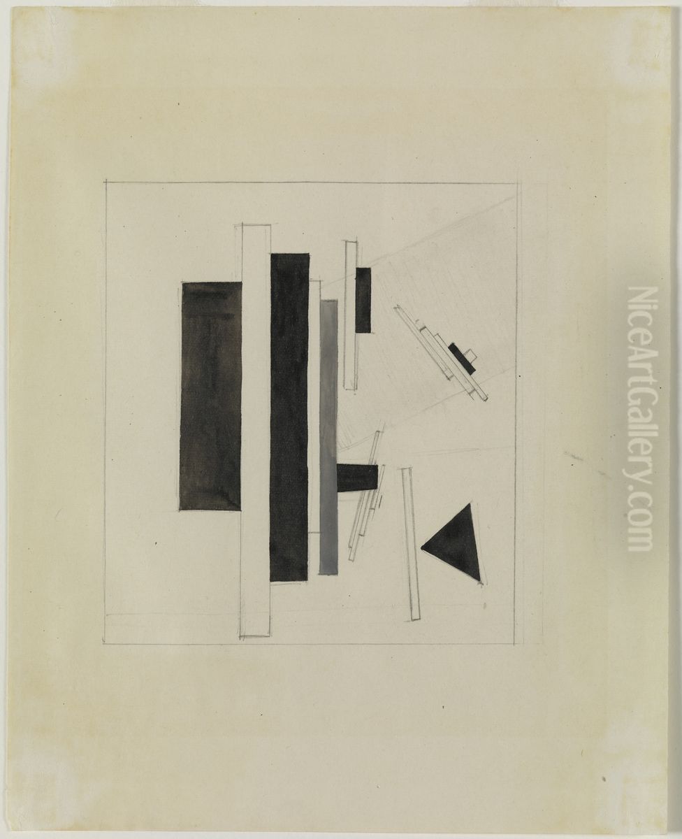 Untitled (Suprematist Composition). Oil Painting by Kasimir Sevrinovitch Malevich