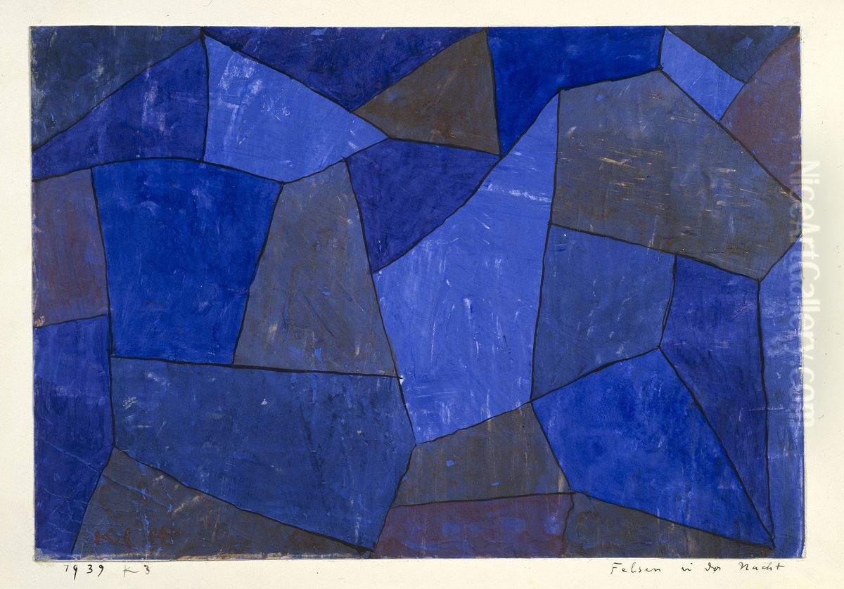 Rocks at Night. Oil Painting by Paul Klee