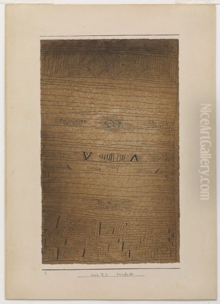 Inschrift. Oil Painting by Paul Klee