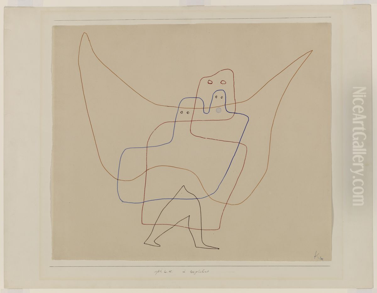 In Angel's Care. Oil Painting by Paul Klee