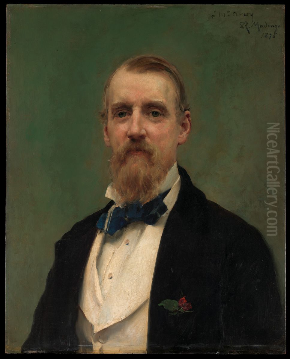 Samuel P. Avery (1822-1904) Oil Painting by Raimundo de Madrazo y Garreta