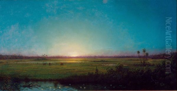 Twilight Oil Painting by Martin Johnson Heade