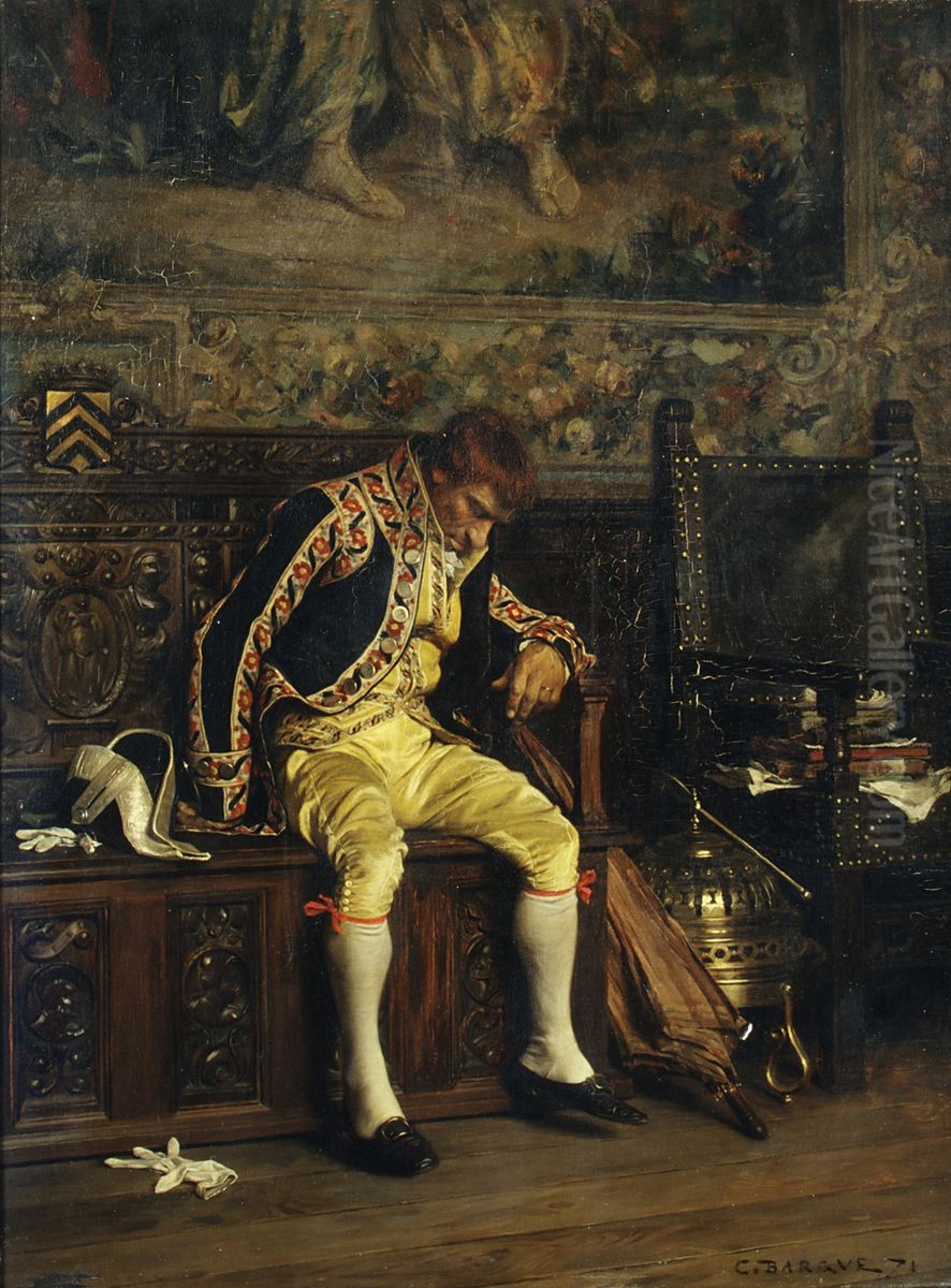 A Footman Sleeping Oil Painting by Charles Bargue