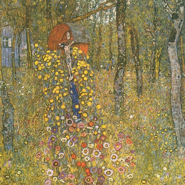 Bauerngarten mit Kruzifix Oil Painting by Gustav Klimt