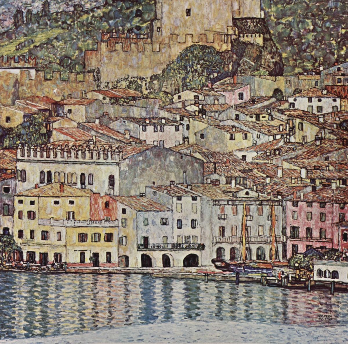 Malcesineam Gardasee Oil Painting by Gustav Klimt
