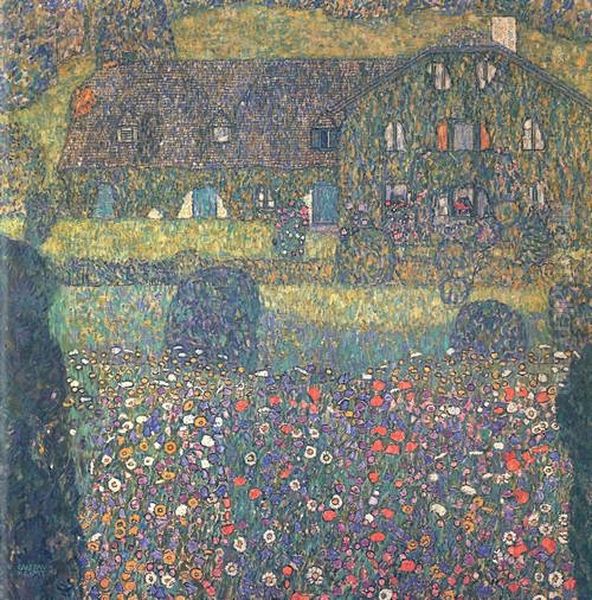 Country House at the Attersee Oil Painting by Gustav Klimt