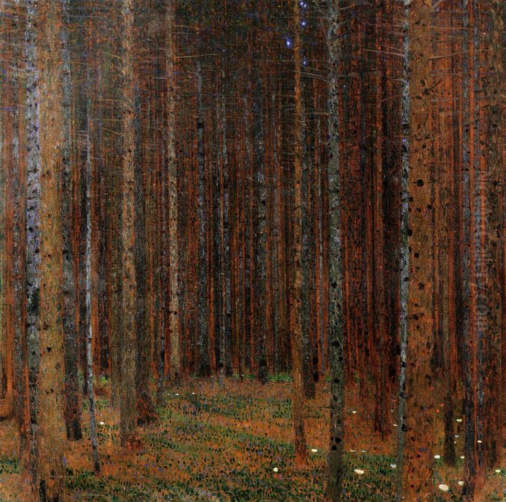 Fir Wood I Oil Painting by Gustav Klimt