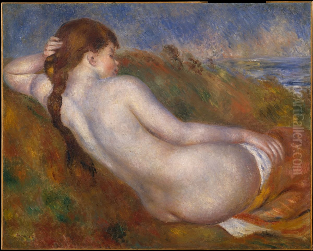 Reclining Nude Oil Painting by Pierre Auguste Renoir