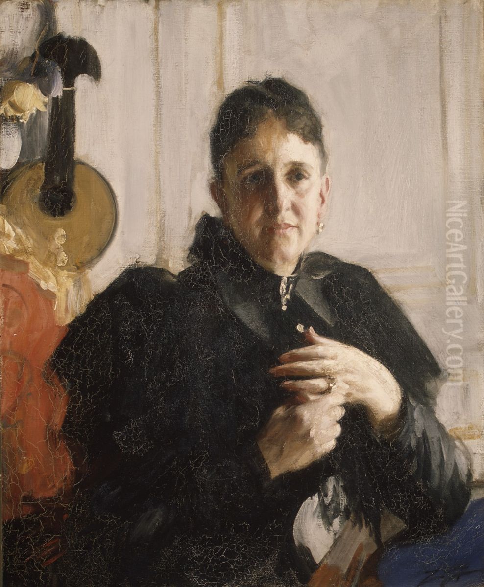 Mrs. John Crosby Brown (Mary Elizabeth Adams, 1842-1918) Oil Painting by Anders Zorn
