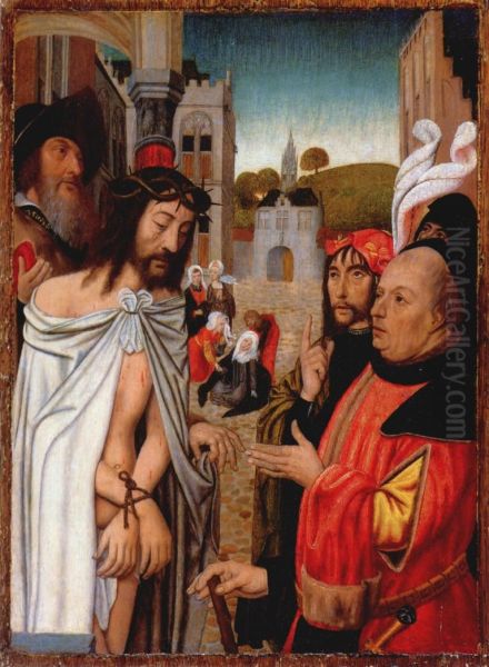 Christ Shown to the People Oil Painting by Jan Mostaert