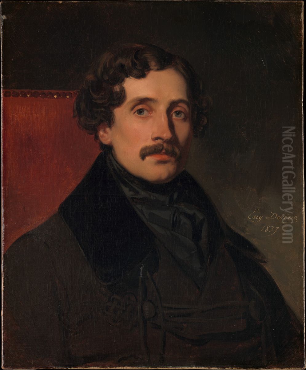 Louis-Felix Amiel (1802-1864) Oil Painting by Eugene Francois Marie Joseph Deveria
