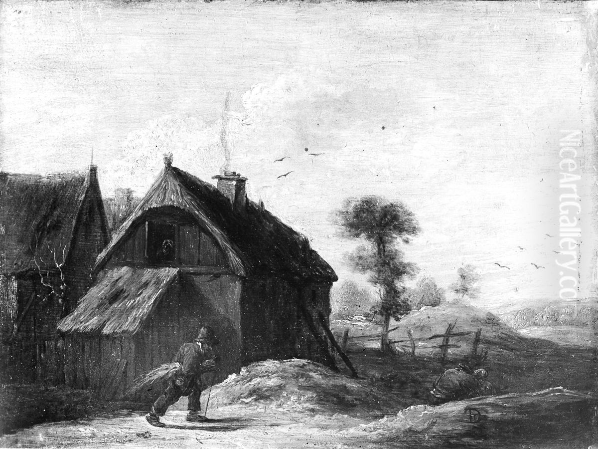 Landscape with Thatched Cottages Oil Painting by David Teniers the Younger