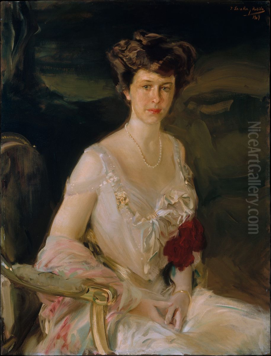 Mrs. Winthrop W. Aldrich (Harriet Alexander, 1888-1972) Oil Painting by Joaquin Sorolla