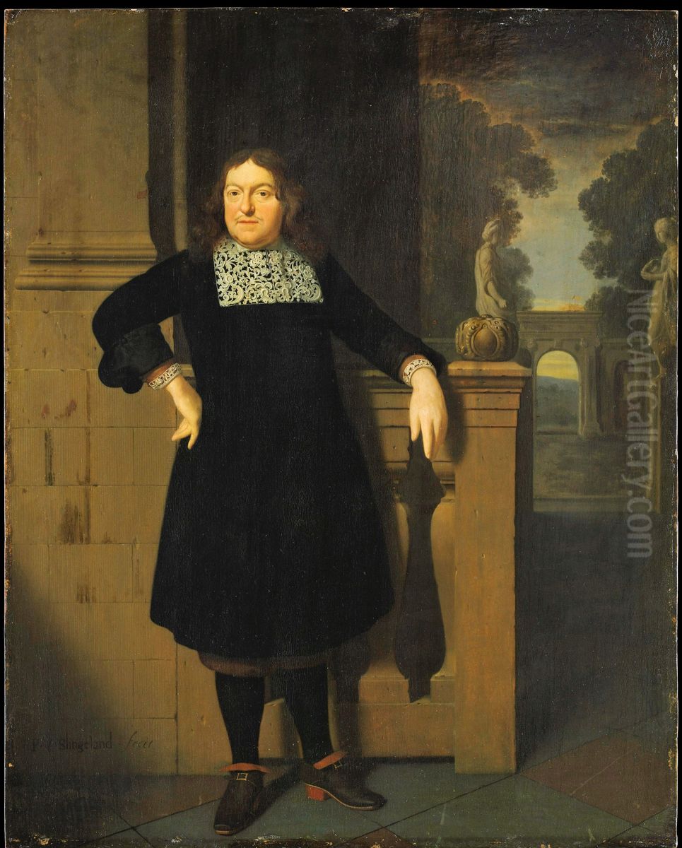 Portrait of Johan Hulshout (1623-1687) Oil Painting by Pieter Cornelisz van Slingelandt