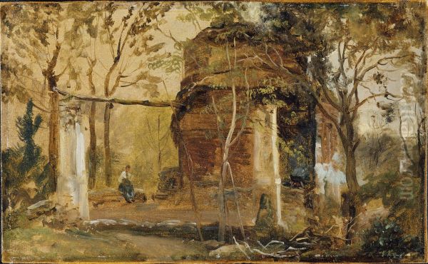 Mausoleum of San Vito near Pozzuoli Oil Painting by Johan Christian Dahl