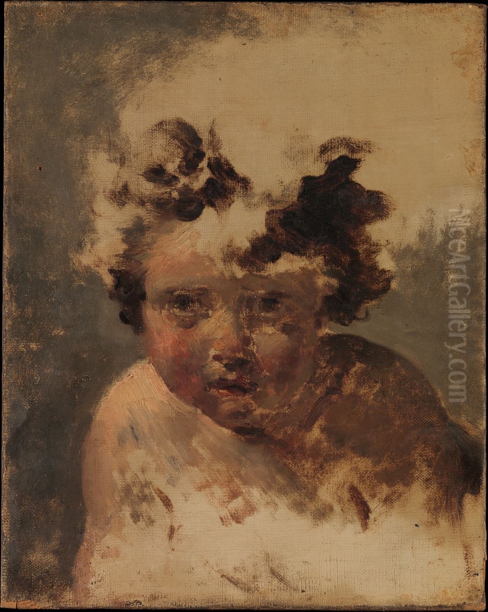 Head of a Child Oil Painting by Jacques-Louis David