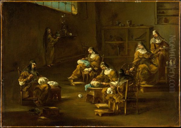Nuns at Work Oil Painting by Alessandro Magnasco