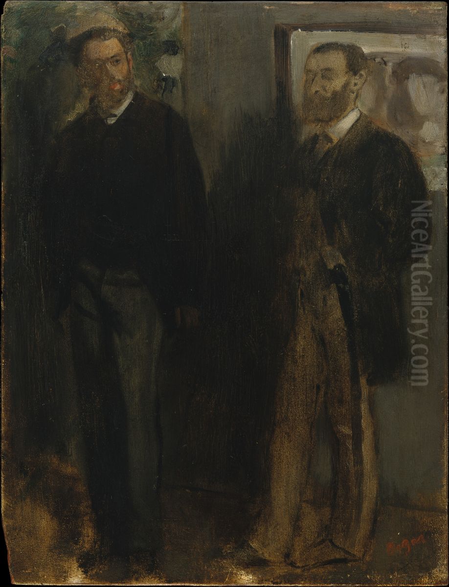 Two Men Oil Painting by Edgar Degas