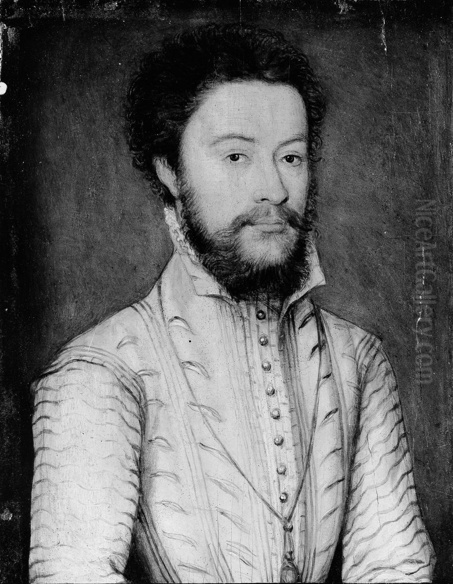 Portrait of a Bearded Man in White Oil Painting by Corneille De Lyon