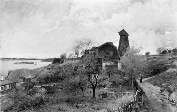 A Day in October, near Waxholm, Sweden Oil Painting by Alfred Wahlberg