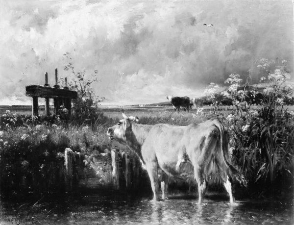 The Flood Gate Oil Painting by Emile Van Marcke