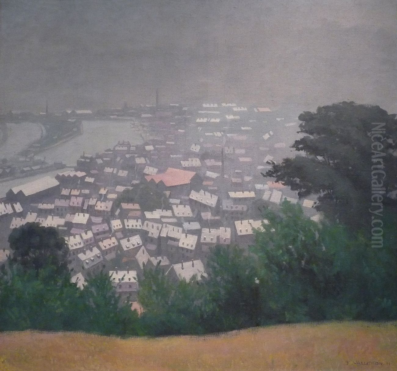 Honfleur in Fog Oil Painting by Felix Vallotton