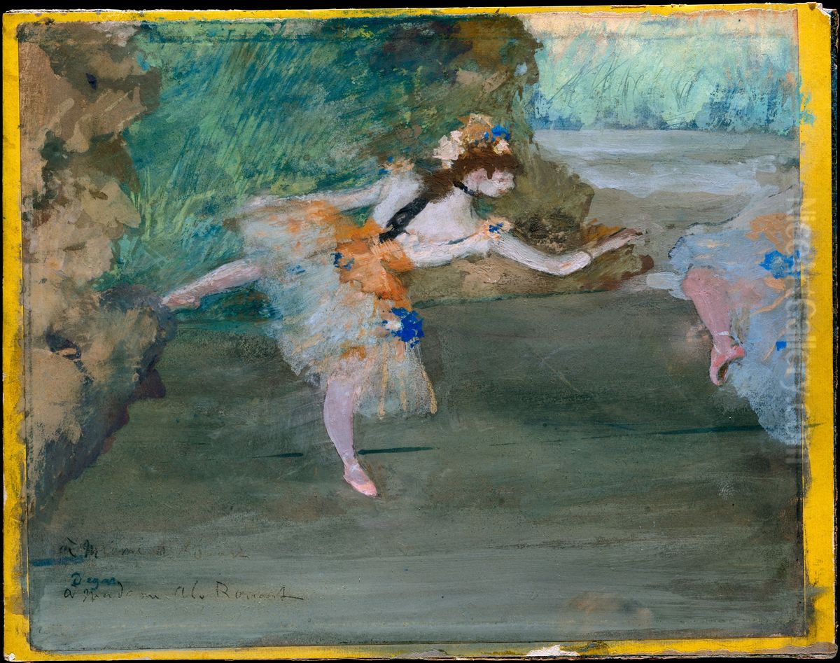 Dancer Onstage Oil Painting by Edgar Degas