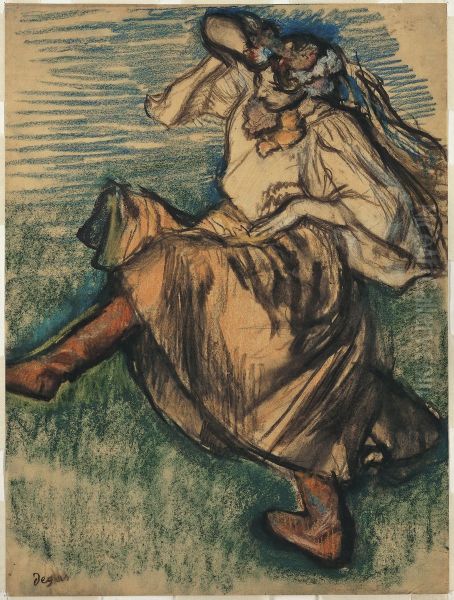 Dancer in Ukrainian Dress Oil Painting by Edgar Degas