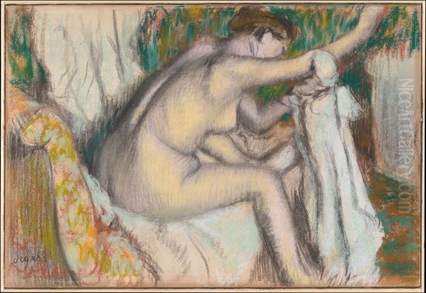 Woman Drying Her Arm Oil Painting by Edgar Degas