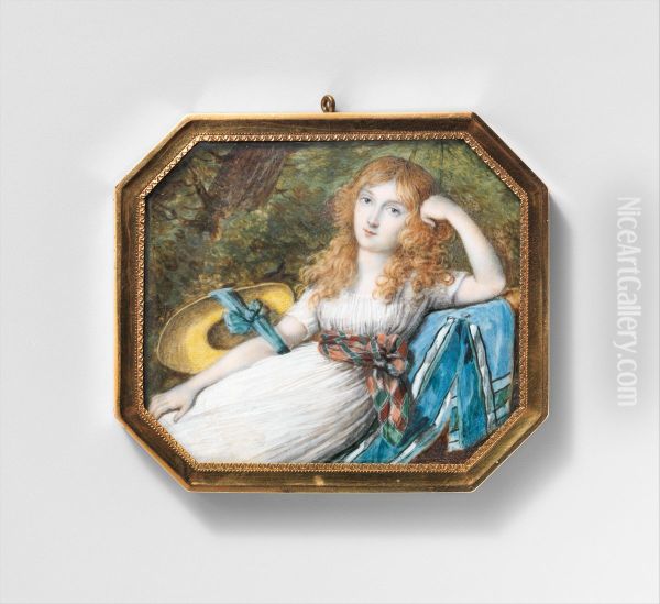Portrait of a Young Woman Oil Painting by Jean-Antoine Laurent