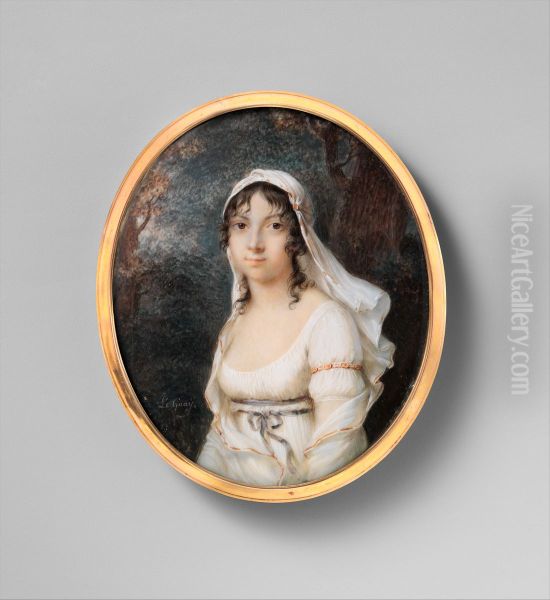 Portrait of a Woman Oil Painting by Charles Etienne Leguay