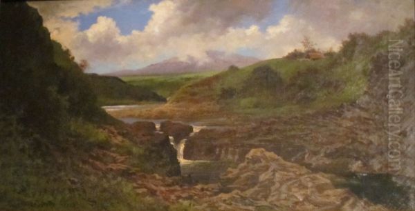 Wailuku Falls Oil Painting by Jules Tavernier