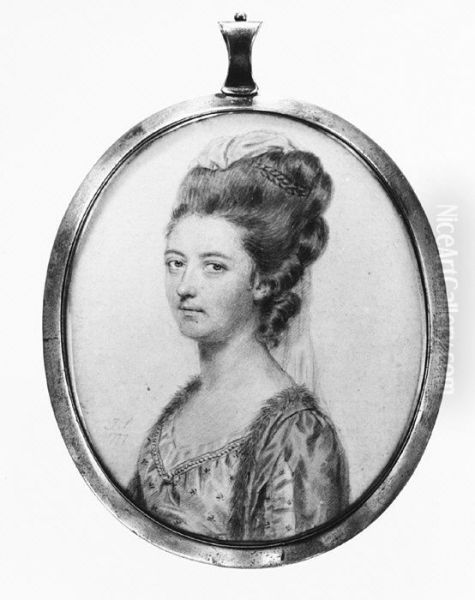 Mrs. Charlotte Lennox Oil Painting by John Smart