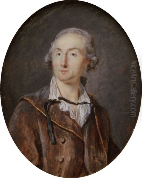 The Painter Louis Joseph Maurice (1730-1820) Oil Painting by Peter Adolf Hall