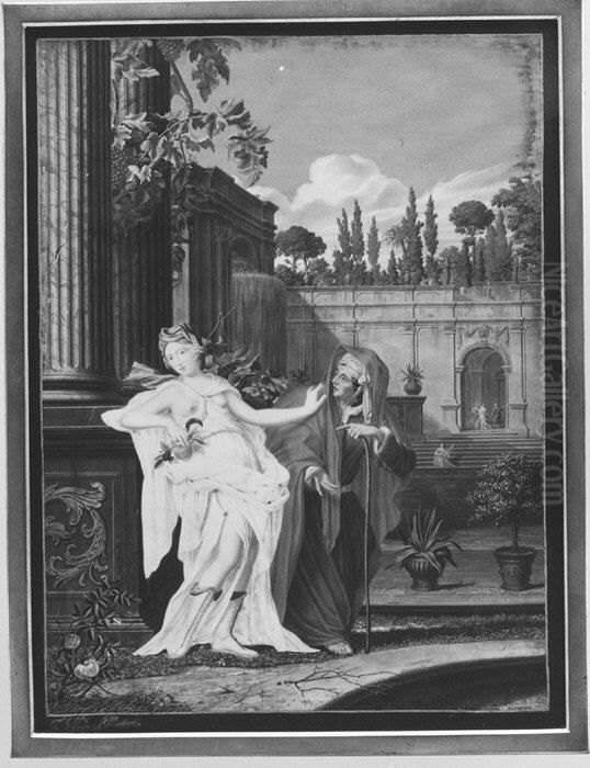 Vertumnus and Pomona Oil Painting by Thomas Lefebvre