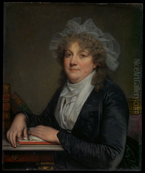 Madame Jean-Baptiste Nicolet (Anne Antoinette Desmoulins, 1743-1817) Oil Painting by Jean-Baptiste Greuze