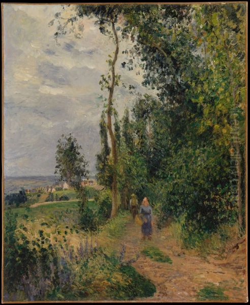 Cote des Grouettes, near Pontoise Oil Painting by Camille Pissarro