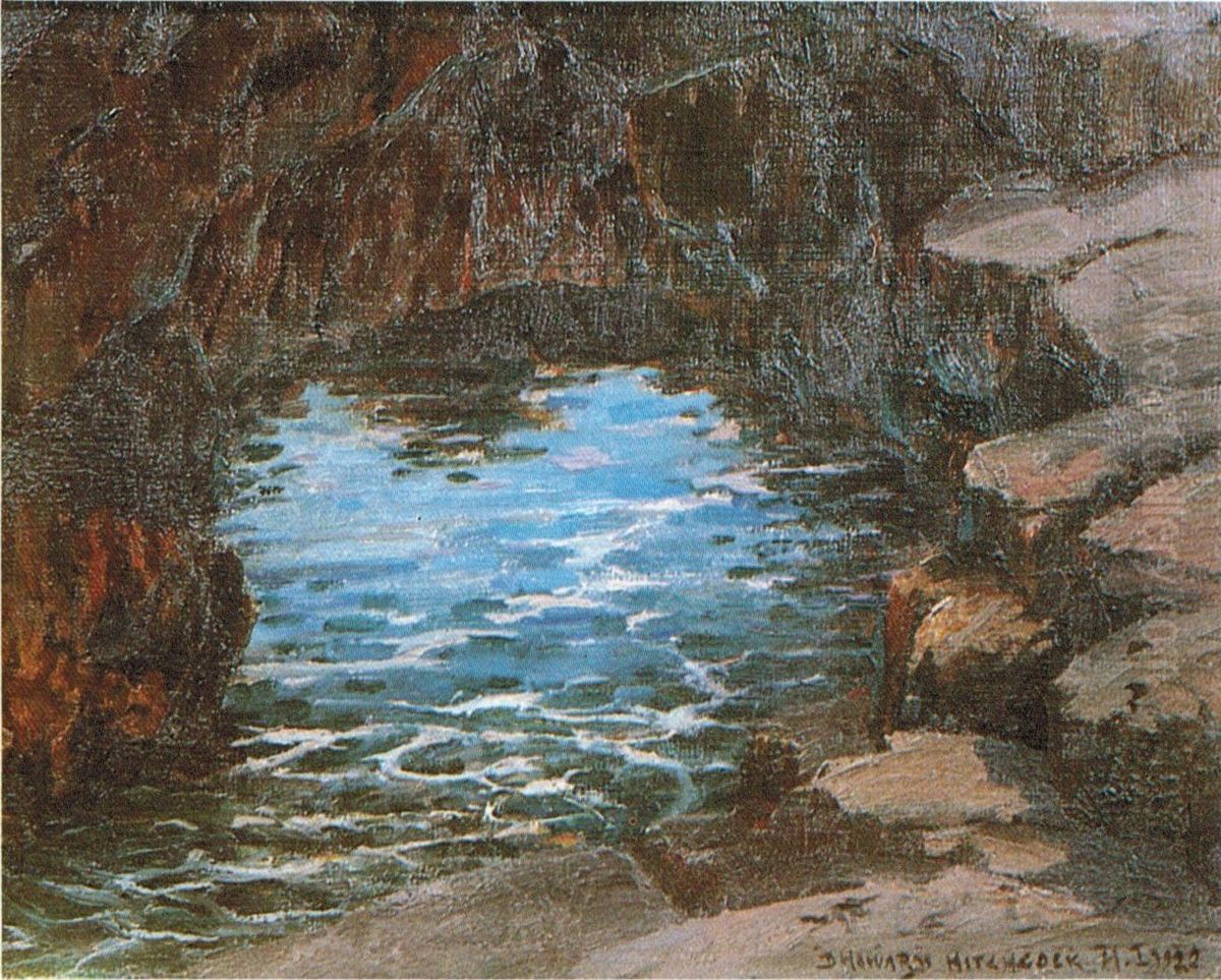 Tide Pool, Hoonaunau Oil Painting by D. Howard Hitchcock