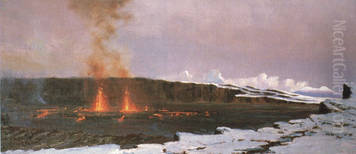 Mokuaweoweo at Top of Mauna Loa Oil Painting by D. Howard Hitchcock