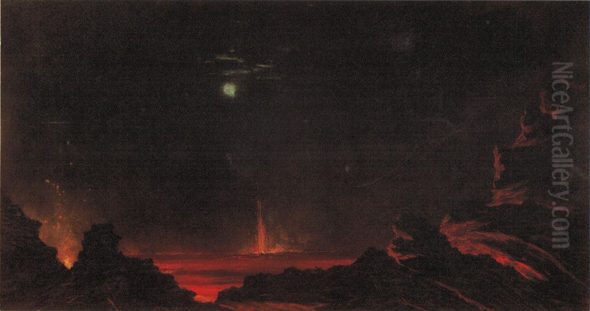 Eruption Oil Painting by D. Howard Hitchcock