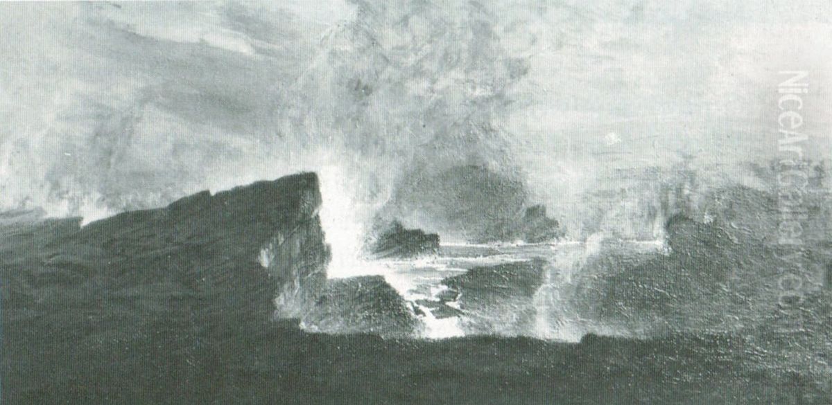 Halemaumau Oil Painting by D. Howard Hitchcock