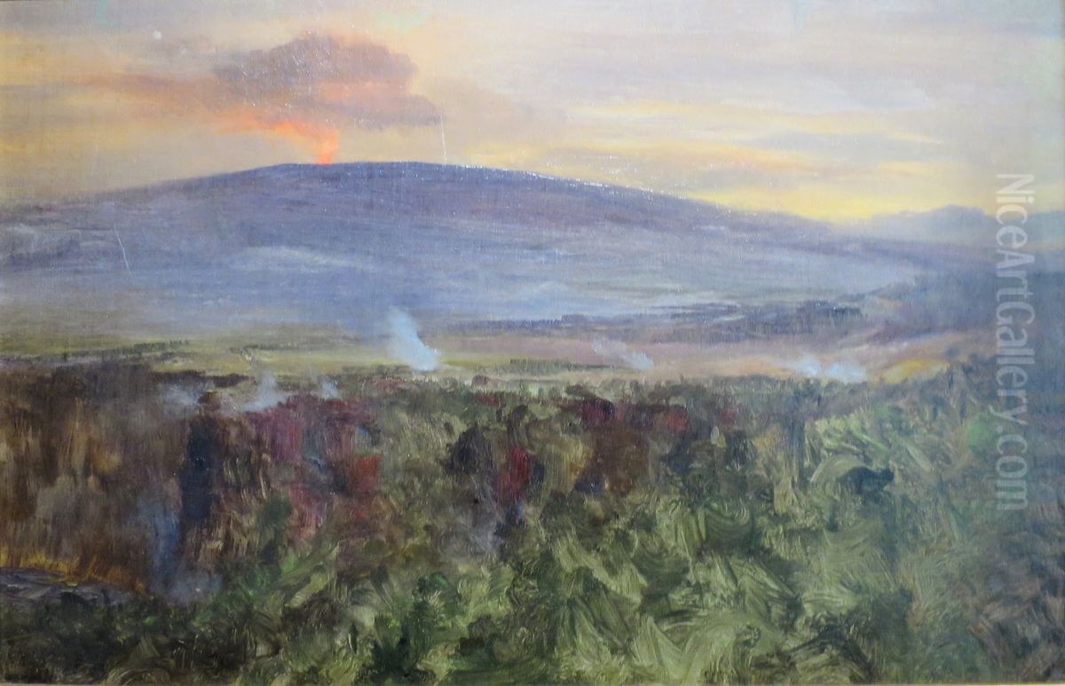 Kilauea eruption Oil Painting by D. Howard Hitchcock Kilauea eruption Oil Painting by D. Howard Hitchcock