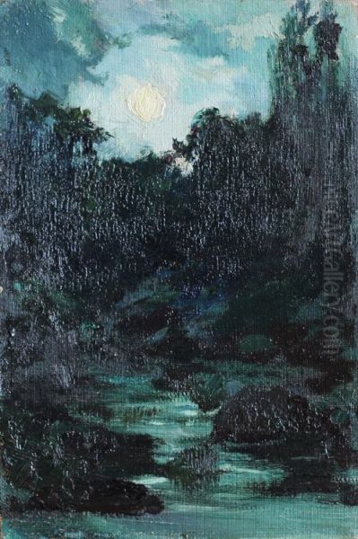 Nocturne Oil Painting by D. Howard Hitchcock