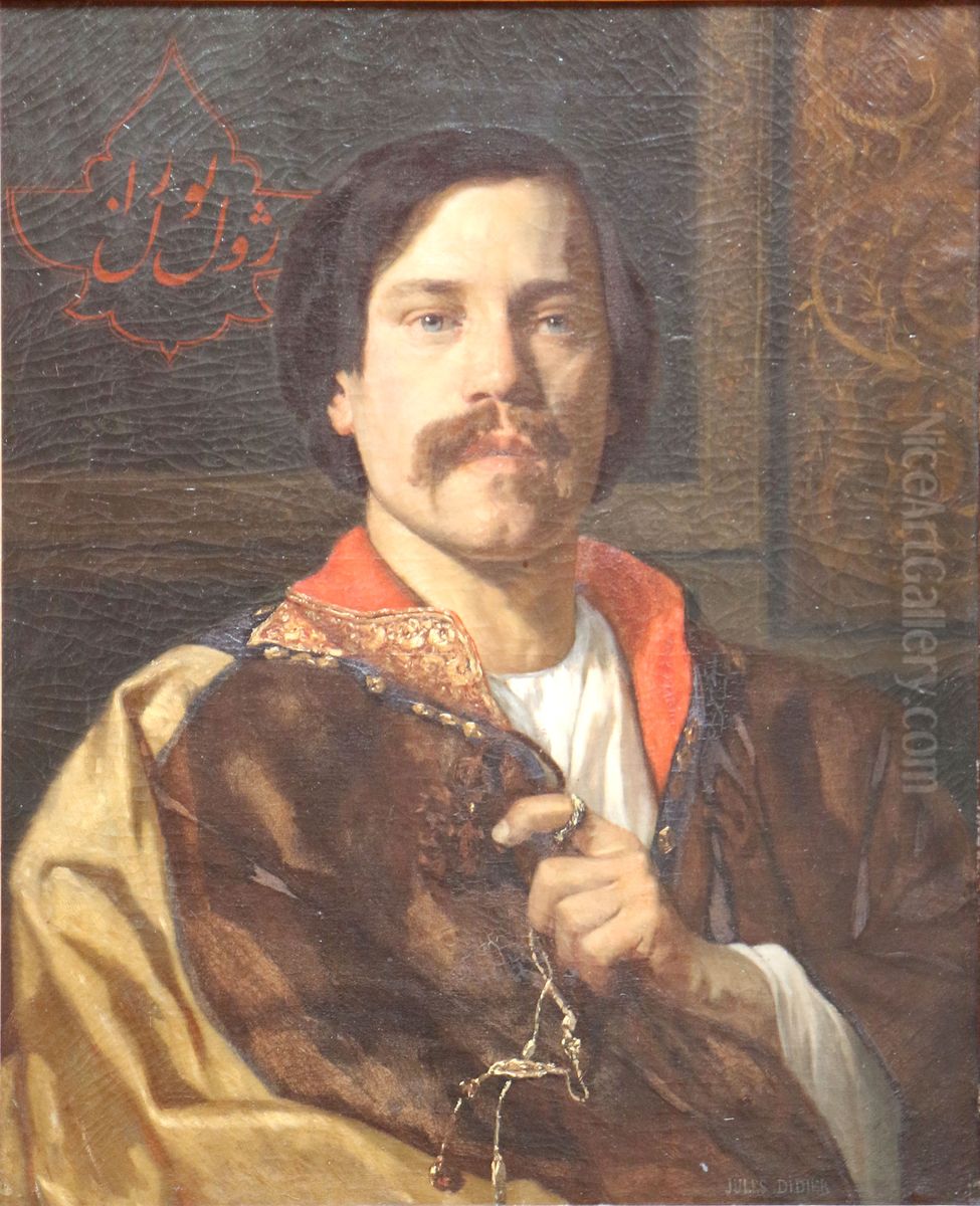 portrait de Jules Laurens en manteau syrien. Oil Painting by Jules Didier