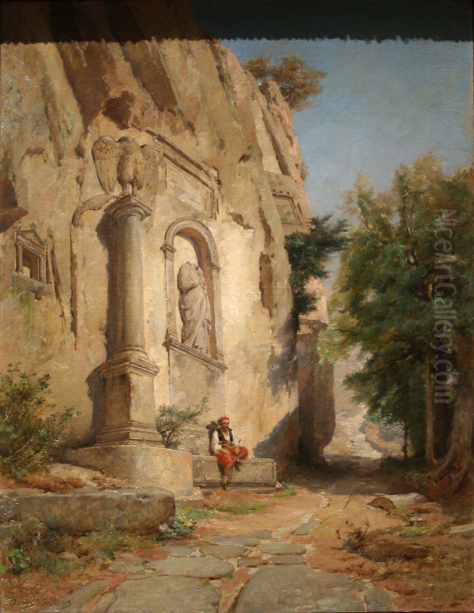 tete de voie romaine en Bithynie, Amasserah (Turquie d'Asie). Oil Painting by Jules Laurens