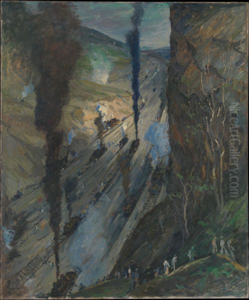 The Conquerors (Culebra Cut, Panama Canal) Oil Painting by Jonas Lie