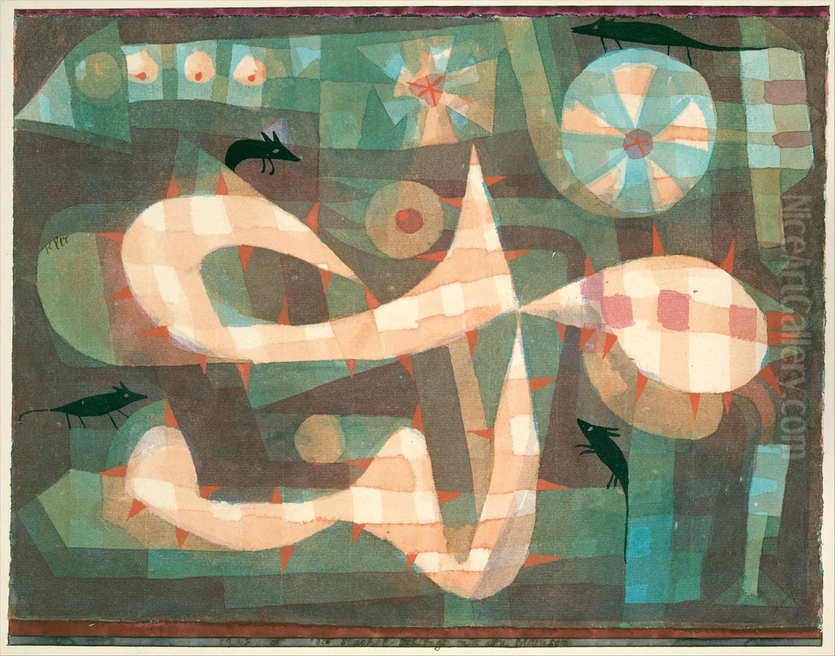 The Barbed Noose with the Mice Oil Painting by Paul Klee